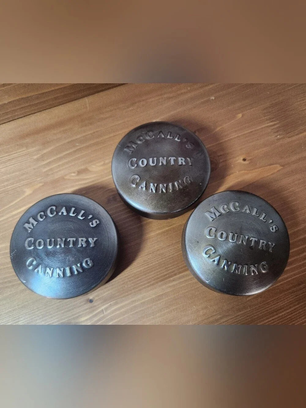 McCall's Country Canning Dark Brown Silicone Jar Lid Set - Set of 3 Lids.